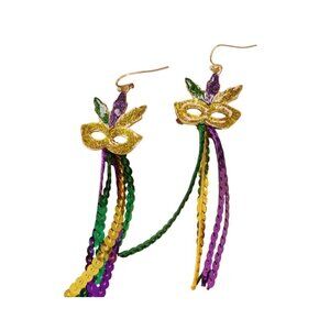 Mardi Gras Earrings, Dangle